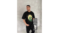 Erkek Baskılı T-Shirt Kısa Kol Bisiklet Yaka Regular Fit Yazlık Tişört - SiyahSiyah Erkek Baskılı T-Shirt Kısa Kol Bisiklet Yaka Regular Fit Yazlık Tişört - SiyahSiyah