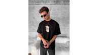 ERKEK Tişört Kısa Kol Ön ve Arka Baskılı Oversize Bisiklet Yaka T-shirt - Siyah ERKEK Tişört Kısa Kol Ön ve Arka Baskılı Oversize Bisiklet Yaka T-shirt - Siyah