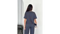 Kadın Osy Modal Yumuşak Dokulu Kumaş Bisiklet Yaka T-shirt Bol paça Pantalon ikili Takım -Antrasit Kadın Osy Modal Yumuşak Dokulu Kumaş Bisiklet Yaka T-shirt Bol paça Pantalon ikili Takım -Antrasit