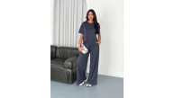 Kadın Osy Modal Yumuşak Dokulu Kumaş Bisiklet Yaka T-shirt Bol paça Pantalon ikili Takım -Antrasit Kadın Osy Modal Yumuşak Dokulu Kumaş Bisiklet Yaka T-shirt Bol paça Pantalon ikili Takım -Antrasit