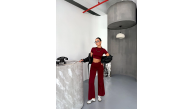Kadın Osy Modal Yumuşak Dokulu Kumaş Kısa Kollu Crop Alt ispanyol Paça Pantolon ikili Takım - Bordo Kadın Osy Modal Yumuşak Dokulu Kumaş Kısa Kollu Crop Alt ispanyol Paça Pantolon ikili Takım - Bordo