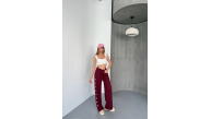 Kadın Osy Modal Yumuşak Dokulu Nakışlı Rahat Bol Paça Eşofman Pantolon - Bordo Kadın Osy Modal Yumuşak Dokulu Nakışlı Rahat Bol Paça Eşofman Pantolon - Bordo