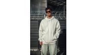 Erkek Tam Fermuarlı Cepli Kapüşonlu 3 iplik pamuklu hoodie Sweatshirt - Beyaz Erkek Tam Fermuarlı Cepli Kapüşonlu 3 iplik pamuklu hoodie Sweatshirt - Beyaz