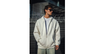 Erkek Tam Fermuarlı Cepli Kapüşonlu 3 iplik pamuklu hoodie Sweatshirt - Beyaz Erkek Tam Fermuarlı Cepli Kapüşonlu 3 iplik pamuklu hoodie Sweatshirt - Beyaz