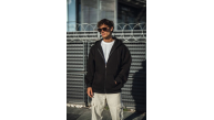 Erkek Tam Fermuarlı Cepli Kapüşonlu 3 iplik pamuklu hoodie Sweatshirt - Siyah