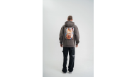 Erkek 3 İplik Kapüşonlu Hoodie Dijital Patchli SweatShirt - Füme