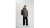 Erkek 3 İplik Kapüşonlu Hoodie Dijital Patchli SweatShirt - Füme