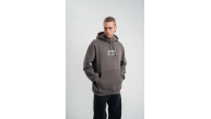 Erkek 3 İplik Kapüşonlu Hoodie Dijital Patchli SweatShirt - Füme