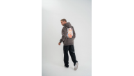 Erkek 3 İplik Kapüşonlu Hoodie Dijital Patchli SweatShirt - Füme