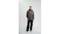Erkek 3 İplik Kapüşonlu Hoodie Dijital Patchli SweatShirt - Füme