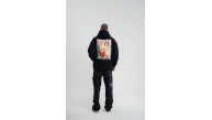 Erkek 3 İplik Pamuklu Kapüşonlu Baskılı Cepli Oversize Sweatshirt Hoodie - Siyah Erkek 3 İplik Pamuklu Kapüşonlu Baskılı Cepli Oversize Sweatshirt Hoodie - Siyah