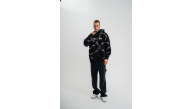 ERKEK Kapüşonlu Varak ve Pano Baskılı Hoodie SweatShirt- Siyah ERKEK Kapüşonlu Varak ve Pano Baskılı Hoodie SweatShirt- Siyah