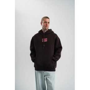 Erkek Nakışlı Kapüşonlu Oversize 3 İplik Pamuklu SweatShirt Hoodie - Siyah