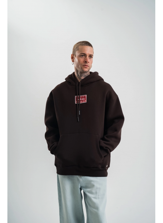 Erkek Nakışlı Kapüşonlu Oversize 3 İplik Pamuklu SweatShirt Hoodie - Siyah Erkek Nakışlı Kapüşonlu Oversize 3 İplik Pamuklu SweatShirt Hoodie - Siyah