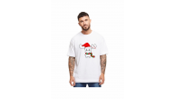 Yılbaşı Noel Ren Geyiği Baskılı Kısa Kollu Oversize Bisiklet Yaka T-shirt - Beyaz Yılbaşı Noel Ren Geyiği Baskılı Kısa Kollu Oversize Bisiklet Yaka T-shirt - Beyaz