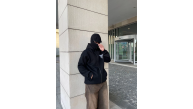 Erkek 3 iplik Samuray kapüşonlu ZIP Fermuarlı SweatShirt Hoodie - Siyah Erkek 3 iplik Samuray kapüşonlu ZIP Fermuarlı SweatShirt Hoodie - Siyah