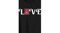 14 Şubat Sevgililer Günü Love Baskılı Oversize Bisiklet Yaka T-shirt - Siyah