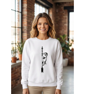 Sevgililer Günü Baskılı Oversize Bisiklet Yaka Sweatshirt - Beyaz