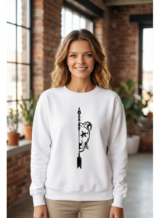 Sevgililer Günü Baskılı Oversize Bisiklet Yaka Sweatshirt - Beyaz Sevgililer Günü Baskılı Oversize Bisiklet Yaka Sweatshirt - Beyaz