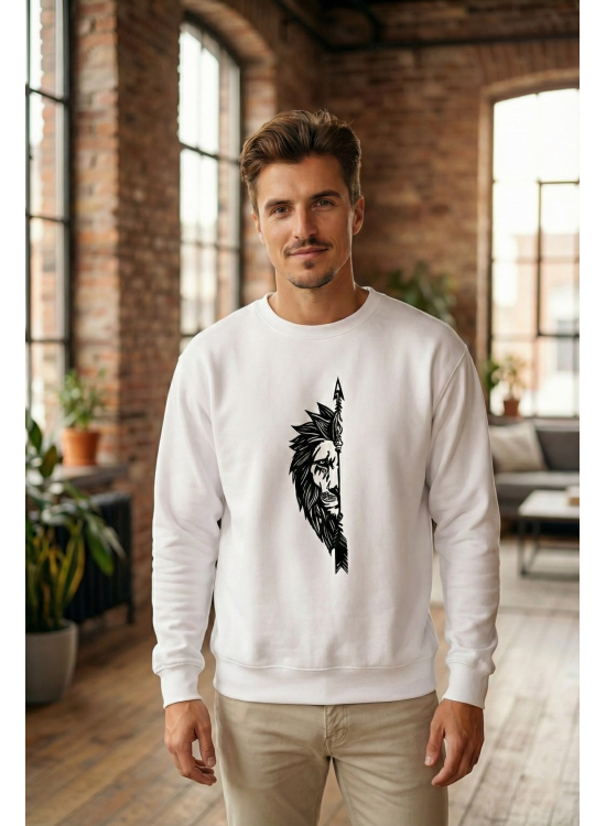 Oversize Bisiklet Yaka Sevgililer Günü Baskılı Sweatshirt - Beyaz Oversize Bisiklet Yaka Sevgililer Günü Baskılı Sweatshirt - Beyaz