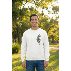 Sevgililer Günü Baskılı Oversize Bisiklet Yaka Sweatshirt - Beyaz