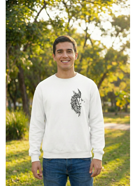 Sevgililer Günü Baskılı Oversize Bisiklet Yaka Sweatshirt - Beyaz Sevgililer Günü Baskılı Oversize Bisiklet Yaka Sweatshirt - Beyaz