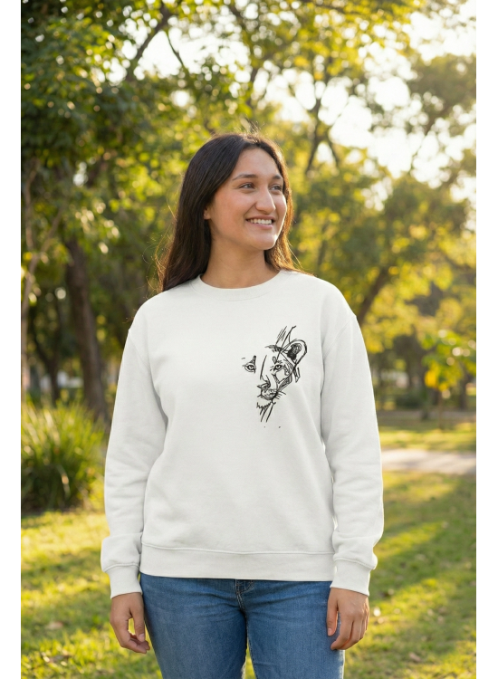 Sevgililer Gününe Baskılı Oversize Bisiklet Yaka Sweatshirt - Beyaz Sevgililer Gününe Baskılı Oversize Bisiklet Yaka Sweatshirt - Beyaz