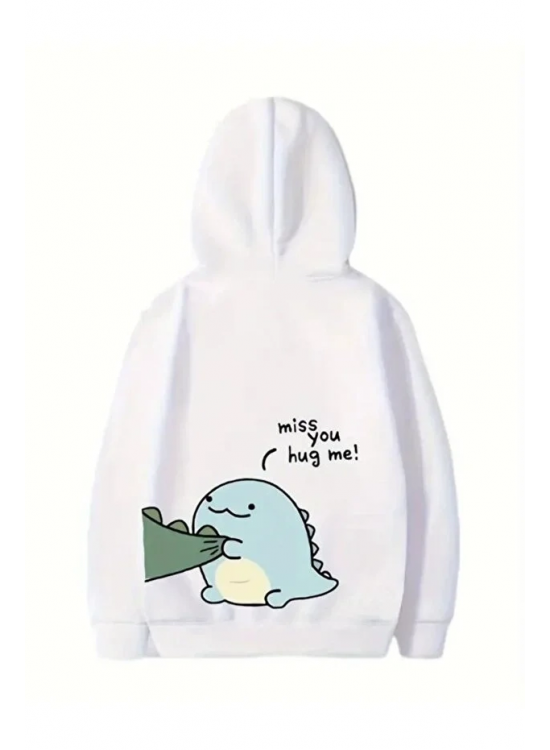 Sevgililer Günü Baskılı Oversize Kapüşonlu Sweatshirt Hoodie - Beyaz Sevgililer Günü Baskılı Oversize Kapüşonlu Sweatshirt Hoodie - Beyaz