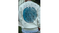 Erkek 3 İplik Pamuklu Bisiklet Yaka Baskılı SweatShirt - Beyaz
