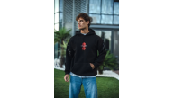 Erkek Kapüşonlu Kanguru Cepli Sweatshirt 3 İplik Pamuklu Baskılı Hoodie - Siyah Erkek Kapüşonlu Kanguru Cepli Sweatshirt 3 İplik Pamuklu Baskılı Hoodie - Siyah