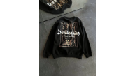 Kadın 3 İplik Pamuklu Bisiklet Yaka Baskılı SweatShirt - Siyah