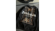 Kadın 3 İplik Pamuklu Bisiklet Yaka Baskılı SweatShirt - Siyah