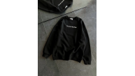 Kadın 3 İplik Pamuklu Bisiklet Yaka Baskılı SweatShirt - Siyah