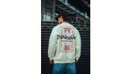 Erkek 3 iplik Pamuklu Bisiklet Yaka Baskılı SweatShirt - Beyaz