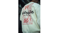 Erkek 3 iplik Pamuklu Bisiklet Yaka Baskılı SweatShirt - Beyaz