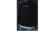 Erkek 3 iplik Pamuklu Bisiklet Yaka Baskılı SweatShirt - Siyah