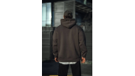 Erkek 3 İplik Pamuklu Kapüşonlu Basic SweatShirt Hoodie - Füme Erkek 3 İplik Pamuklu Kapüşonlu Basic SweatShirt Hoodie - Füme