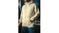 Erkek 3 İplik Pamuklu Kapüşonlu Basic SweatShirt Hoodie - Bej