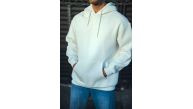 Erkek 3 İplik Pamuklu Kapüşonlu Basic SweatShirt Hoodie - Beyaz Erkek 3 İplik Pamuklu Kapüşonlu Basic SweatShirt Hoodie - Beyaz