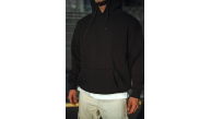 Erkek 3 İplik Pamuklu Kapüşonlu Basic SweatShirt Hoodie - Siyah Erkek 3 İplik Pamuklu Kapüşonlu Basic SweatShirt Hoodie - Siyah