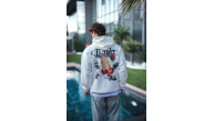 Erkek Kapüşonlu Kanguru Cepli Sweatshirt 3 İplik Pamuklu Baskılı Hoodie - Beyaz Erkek Kapüşonlu Kanguru Cepli Sweatshirt 3 İplik Pamuklu Baskılı Hoodie - Beyaz