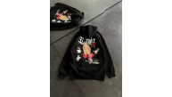 Kadın Oversize Kapüşonlu Cepli Baskılı 3 İplik Pamuklu Hoodie Sweatshirt - Siyah Kadın Oversize Kapüşonlu Cepli Baskılı 3 İplik Pamuklu Hoodie Sweatshirt - Siyah