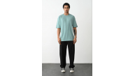 Erkek Tişört Düz Basic Penye Yazlık Bisiklet Yaka Kısa Kol T-Shirt - Mint Yeşili