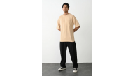 Erkek Tişört Düz Basic Penye Yazlık Bisiklet Yaka Kısa Kol T-Shirt - Bej Erkek Tişört Düz Basic Penye Yazlık Bisiklet Yaka Kısa Kol T-Shirt - Bej