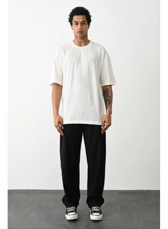 Erkek Tişört Düz Basic Penye Yazlık Bisiklet Yaka Kısa Kol T-Shirt - Beyaz Erkek Tişört Düz Basic Penye Yazlık Bisiklet Yaka Kısa Kol T-Shirt - Beyaz