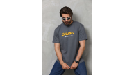 Erkek Kısa Kol Yazlık Tişört Bisiklet Yaka Baskılı Oversize T-Shirt - Füme Erkek Kısa Kol Yazlık Tişört Bisiklet Yaka Baskılı Oversize T-Shirt - Füme