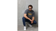 Erkek Kısa Kol Yazlık Tişört Bisiklet Yaka Baskılı Oversize T-Shirt - Füme Erkek Kısa Kol Yazlık Tişört Bisiklet Yaka Baskılı Oversize T-Shirt - Füme
