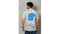 Erkek Kısa Kol Yazlık Tişört Bisiklet Yaka Baskılı Oversize T-Shirt - Gri Erkek Kısa Kol Yazlık Tişört Bisiklet Yaka Baskılı Oversize T-Shirt - Gri