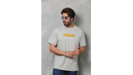 Erkek Kısa Kol Yazlık Tişört Bisiklet Yaka Baskılı Oversize T-Shirt - Gri Erkek Kısa Kol Yazlık Tişört Bisiklet Yaka Baskılı Oversize T-Shirt - Gri