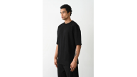 Erkek Tişört Düz Basic Penye Yazlık Bisiklet Yaka Kısa Kol T-Shirt - Siyah